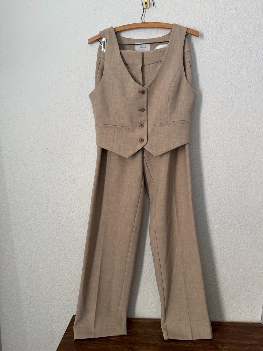 Artizia Effortless Wilfred Matching Vest/Trousers in Heather Oat Size 6 - Picture 2 of 13
